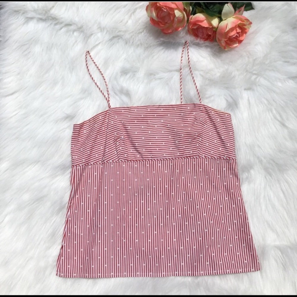 Women’s J. Crew Red and White Top Size 4